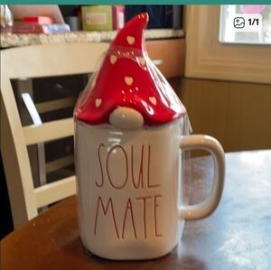 Rae Dunn Red and White Soul Mate Mug